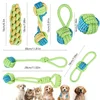 Durable training interactive dog rope toy, suitable for dog play and interaction. Dog toy set, multifunctional teething rope 6