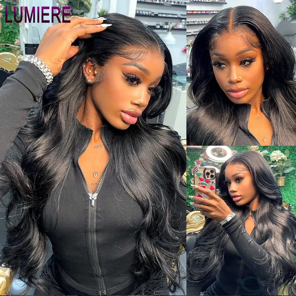 

Lumiere Body Wave безклеевой парик из человеческих волос 13x4, предварительно выщипанный, готовый к ношению, парик на сетке 4x4 Для Женщин, распродажа