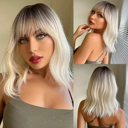 CharmSource Pink BOBO Synthetic Wig - Short Natural Wave, High-Density, Heat-Resistant Hair for Women, Perfect for Parties and Daily Wear (LC073-1)