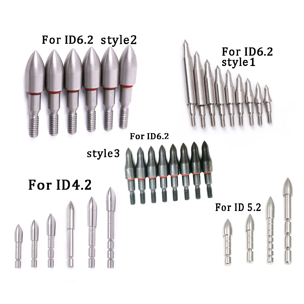 12pcs arrow shaft arrowhead Target Point tip Hunting Shooting Archery Accessories for ID 4.2/5.2/6.2