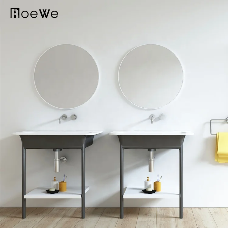 

bathroom matt hand wash basin artificial stone cast washbasin, modern deco solid surface wall hung washing sinks