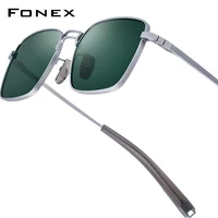 FONEX Titanium Sunglasses Men Famous Brand Design Retro Vintage Square High-end Quality Japanese Ultralight Sun Glasses MRX8827 1