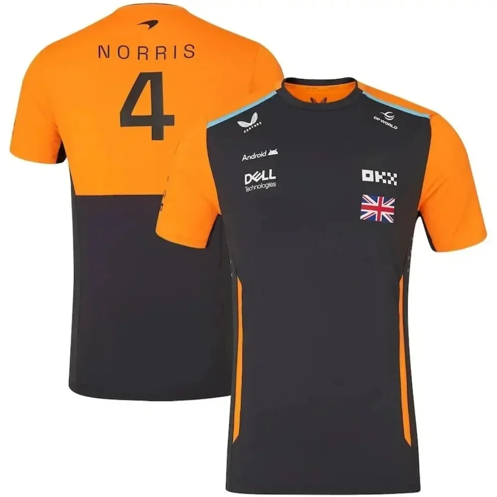New F1 Race Car Lando Norris Team T-shirt McLaren Extreme Sports Racing Suit Breathable Sports Men Short Sleeved Women Tees Tops 2