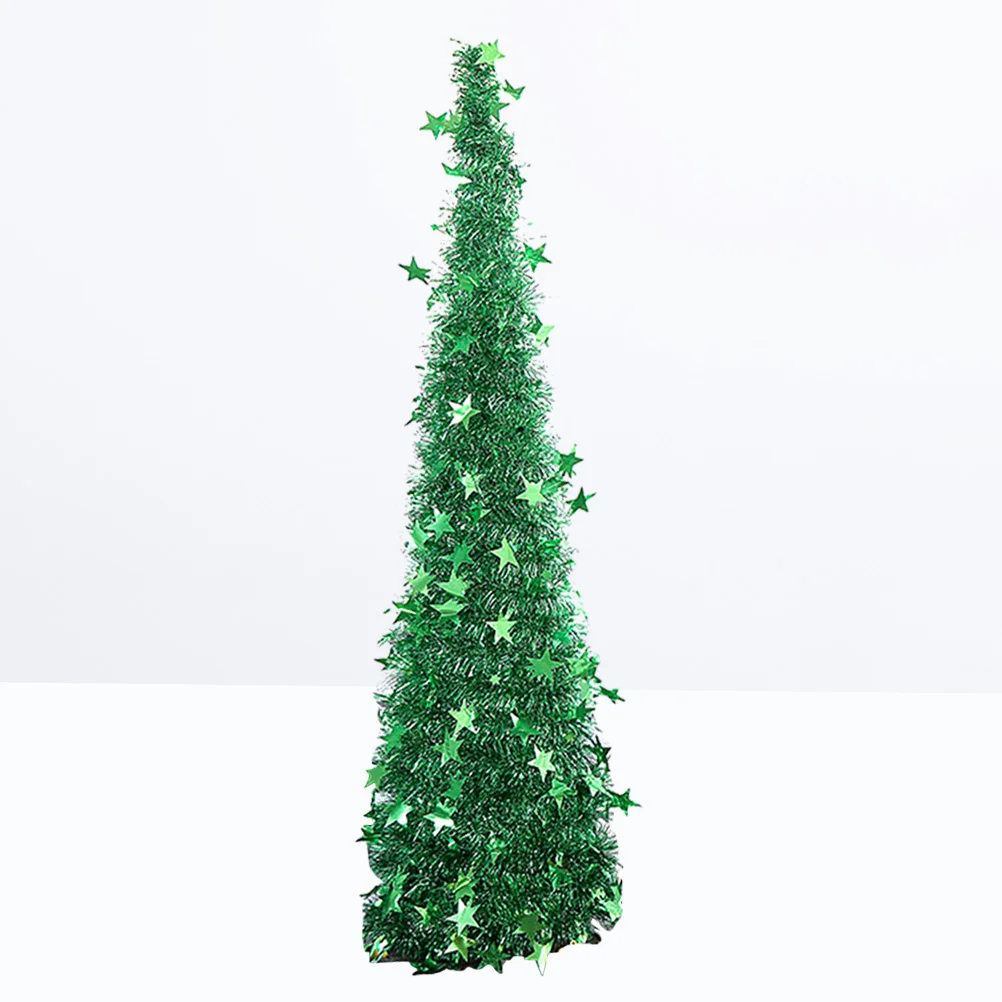

120cm Christmas Decoration Plastic Foldable Telescopic Christmas Tree Christmas Party Home Decor (Green)