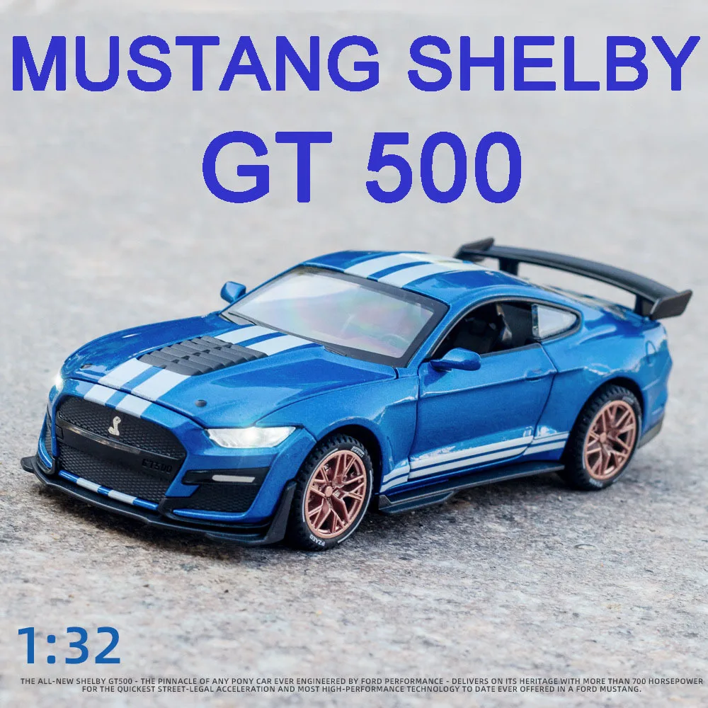 1/32 Ford Mustang Shelby Gt500 Diecast Alloy Car Model Toys For