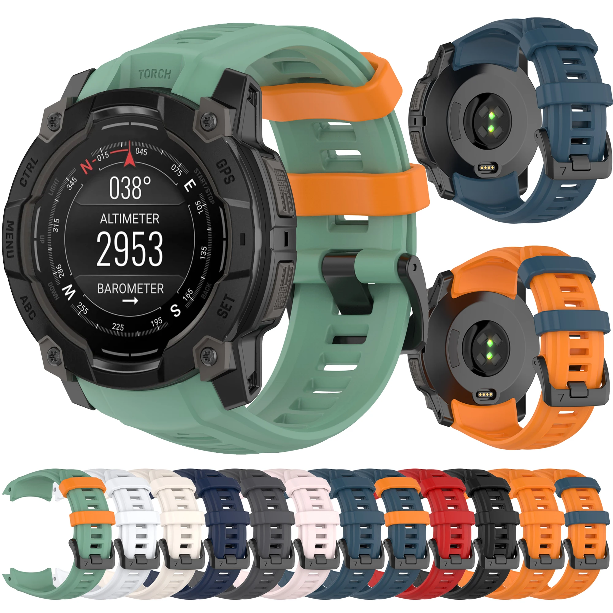 Silicone Replacement Watch Strap for Garmin Instinct Series