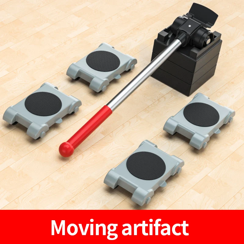 Heavy Duty Furniture Lifter Mover Set Furniture Mover Tool Transport Lifter  Heavy Stuffs Moving Wheel Roller Bar Hand Tools