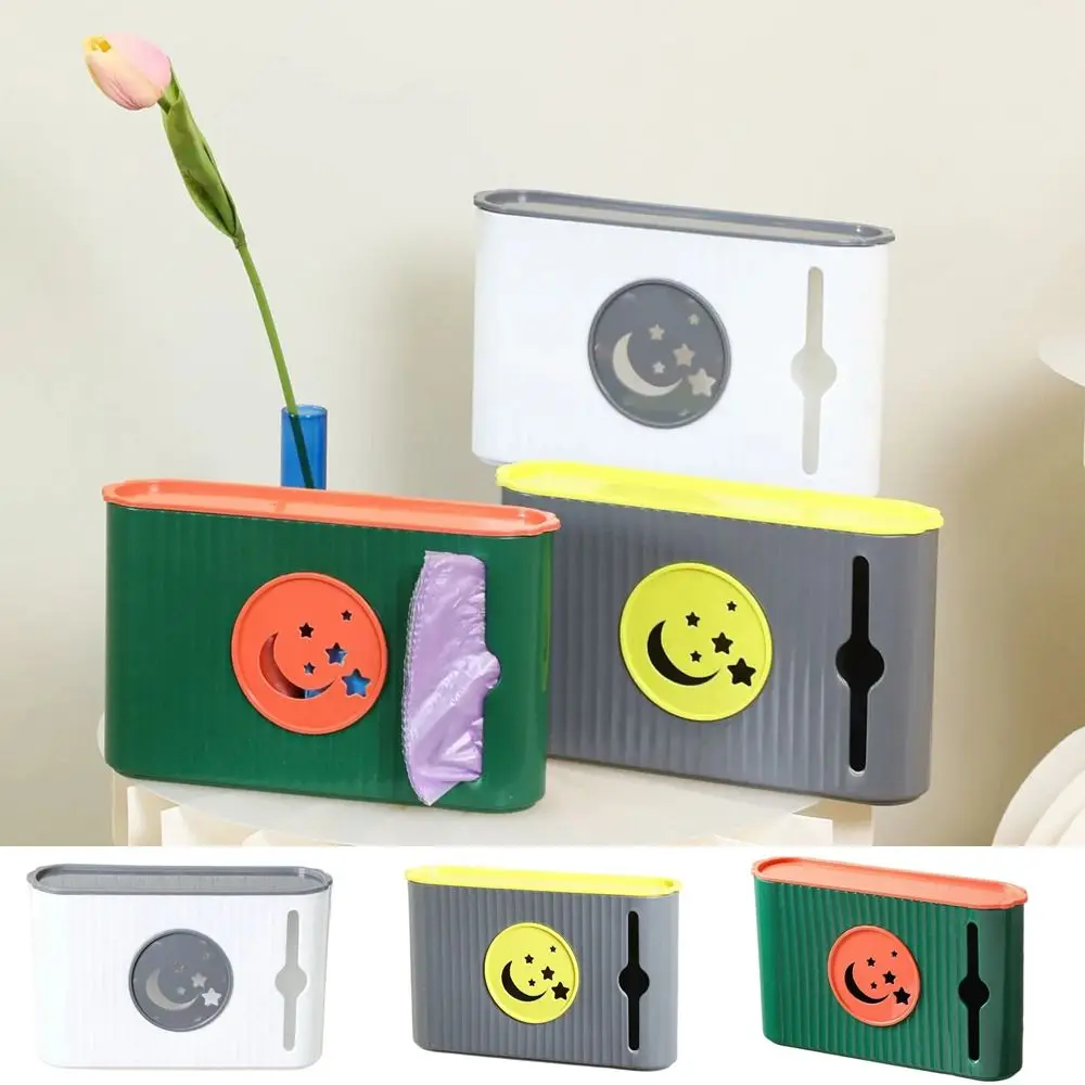 

Green Trash Bags Storage Box Plastic Large Capacity Garbage Bag Dispenser Removable Hanging Garbage Bag Container Bathroom