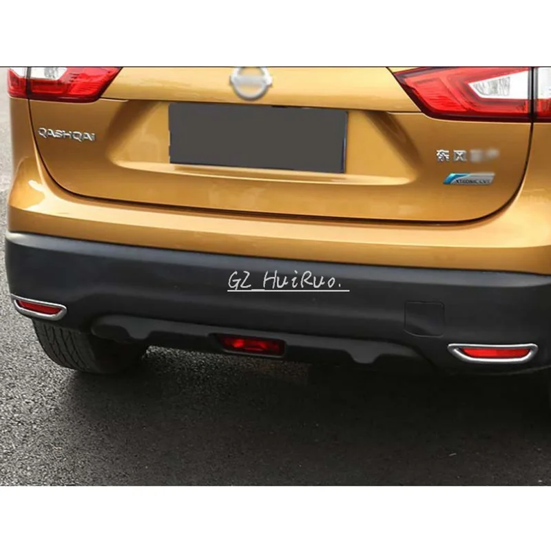 Car Fog Light Cover Car Styling Rear Fog Light Cover 1 Pair for Nissan Qashqai J11 2nd 2014 2015 ABS Chromed Exterior Accessories