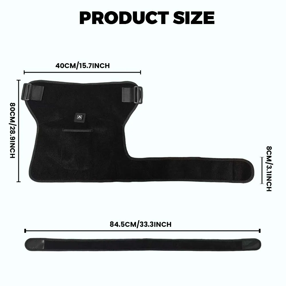 Cordless Heated Hip Support Brace with Massager for Sciatica Pain Relief Lower Back Therapy Hip Heating Pad for Physical Healing