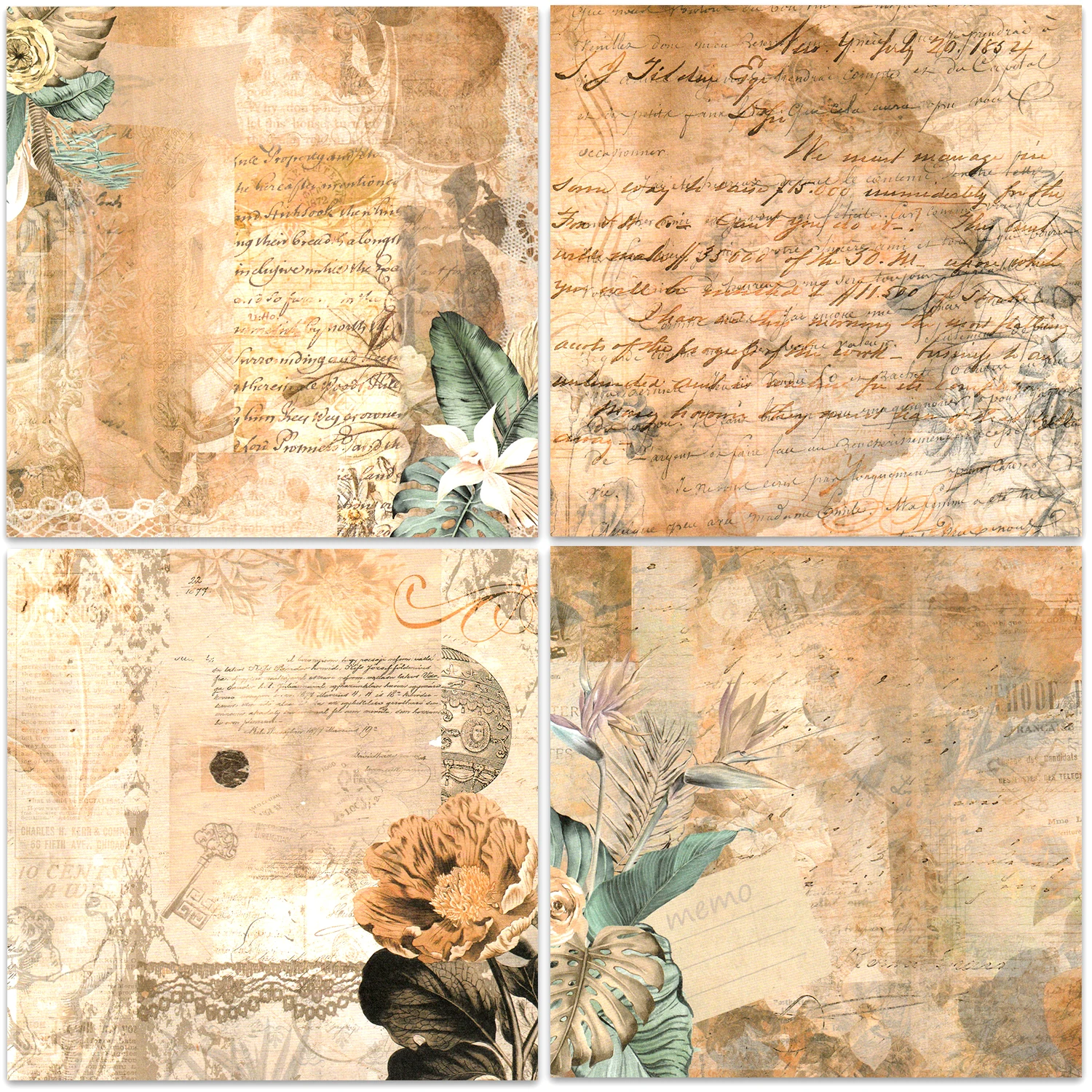 24 Sheets  30x30 cm Craft Scrapbooking Paper Pad Watercolored Single-Side Printing Junk Journal Cardstock Supplies for Card - 3