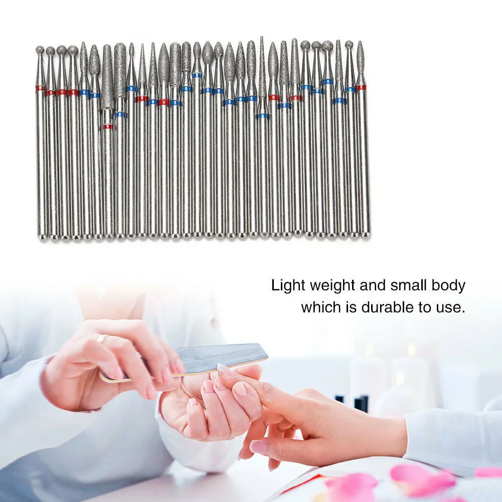 Electric Nail Drill Bit 30pcs/set Professional Milling Cutter Electric Rotary Manicure Machine Accessoires Diamond Nail Drill Bits Set Nail Tools