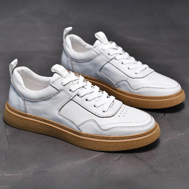 Designer Brand Men's Casual Shoes Outdoor Sports Shoes Men's Thick Soled Real Leather
