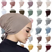 Jersey Soft Modal Muslim Turban Hat Inner Hijab Caps Islamic Underscarf Bonnet India Hat Female Headwrap Turbante Mujer 1