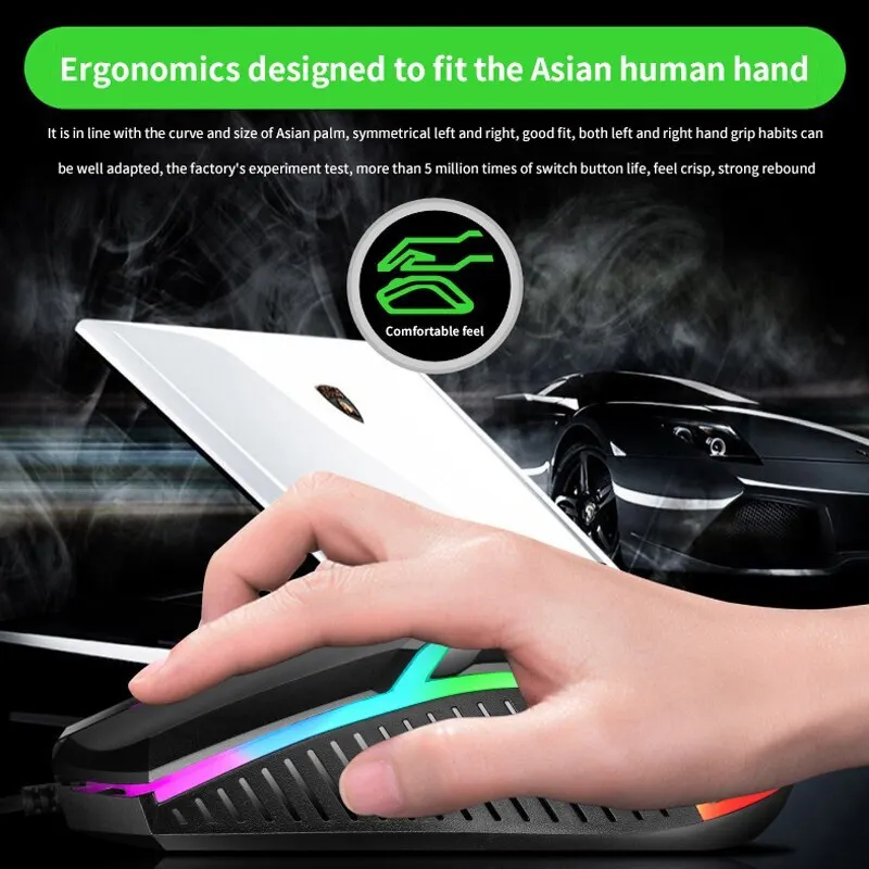 Wired Backlit USB Mouse Competitive Gaming Mouse Notebook Office Luminous