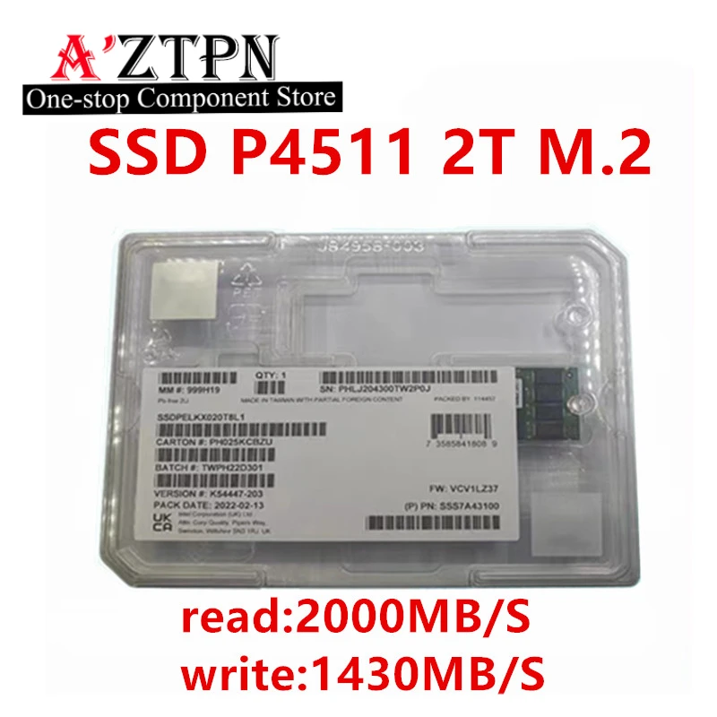 

Original For Intel P4511 2T M.2 22110 Enterprise SSD NVME