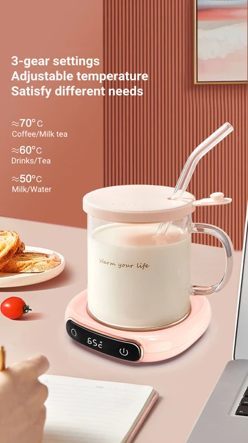 50W Cup Heater Coffee Mug Warmer Electric Hot Plate 9 Gear Temperature  Warmer Coaster Heating Lunch Box Milk Home Office 220V