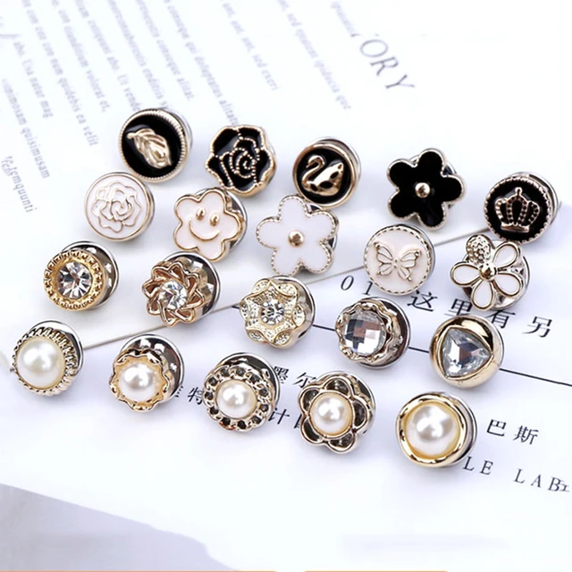 JUNAO 8 10 12mm White Pearl Buttons Sewing Rhinestone Button Decorative  Round Plastic Button Pearl Applique for Jeans Clothes - AliExpress