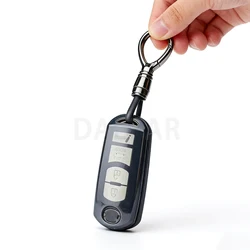 Transparent Car Key Case Cover with Keychain Clip (Transparent Black S1)