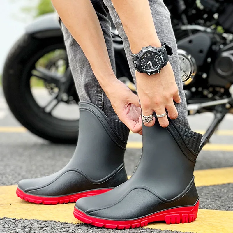 Men's And Women's Same Style Super Large Rain Boots Outdoor Fashion Waterproof Anti-Slip Trend Work Long Tube Rain Boots 39-44