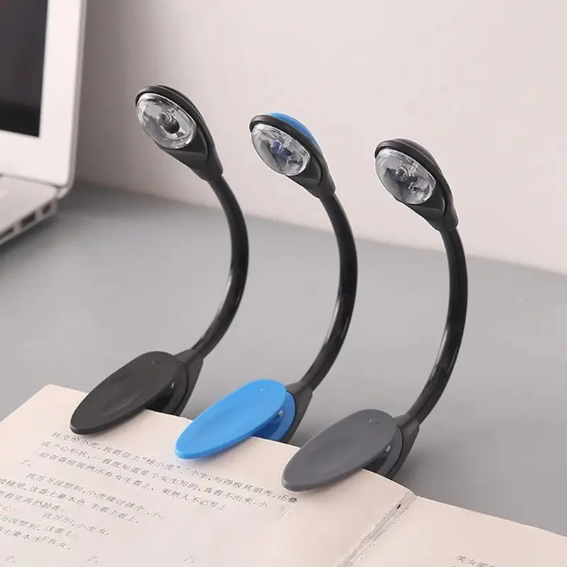 LED Book Light Portable Flexible Clip-On Type Bright Reading Lamp Bedroom Mini