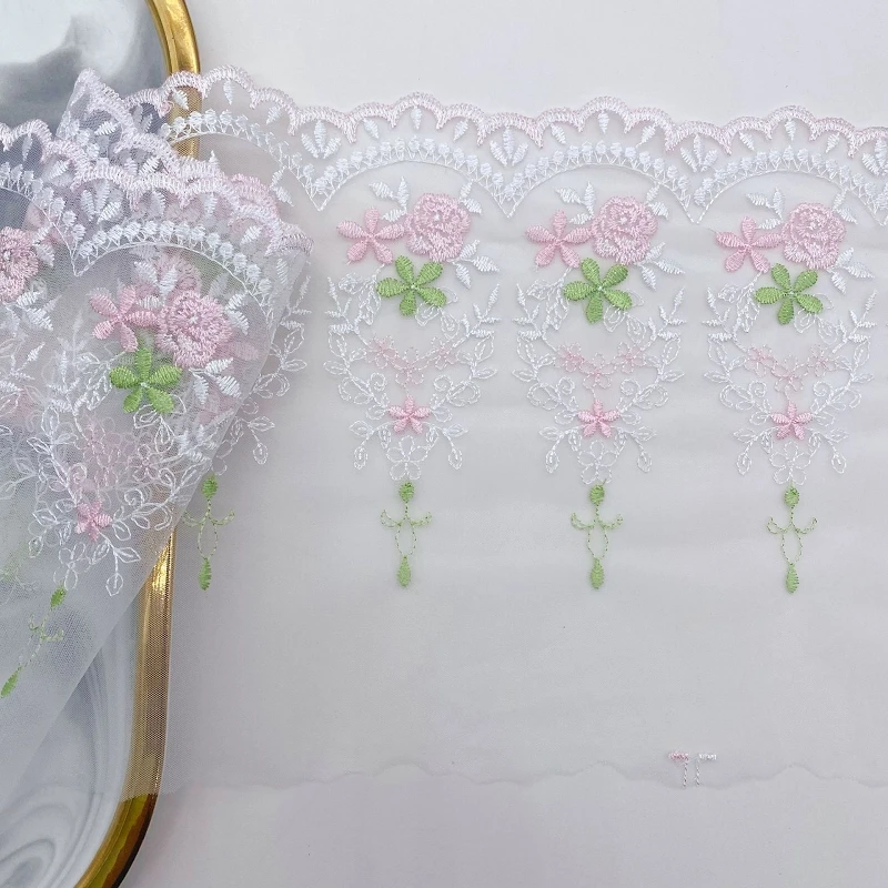 

15 ярдов кружевная отделка с цветочной вышивкой для бюстгальтера, швейная одежда, нижнее белье, платье, одежда для купания, ткань с отделкой