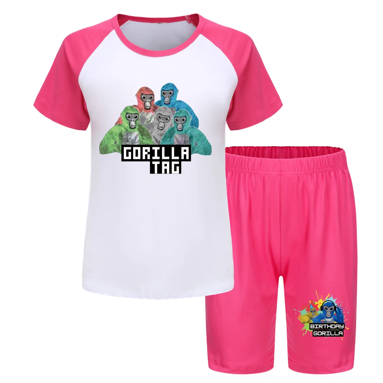 Kids Clothing Set Game Gorilla Tag T Shirt Kids Cartoon Pajama Sets Baby Girls Summer Sleepwear Toddler Boys Short Sleeve T-Shirt+Shorts 2pcs Set kids t shirt girls clothing set boys clothing set