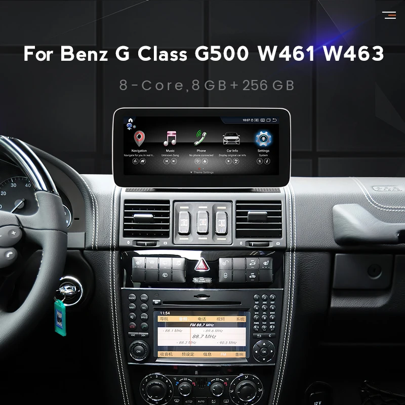 Android All in one car intelligent system Car Radio For Mercedes Benz G  Class G500 W461 W463 2008-2011 GPS Carplay android auto
