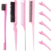 Hair Styling Comb Set Teasing Hair Brush Triple Teasing Comb Rat Tail Combs Edge Brush Hair Tail Tools Braid Tool Loop 1