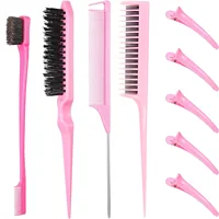Hair Styling Comb Set Teasing Hair Brush Triple Teasing Comb Rat Tail Combs Edge Brush Hair Tail Tools Braid Tool Loop 1