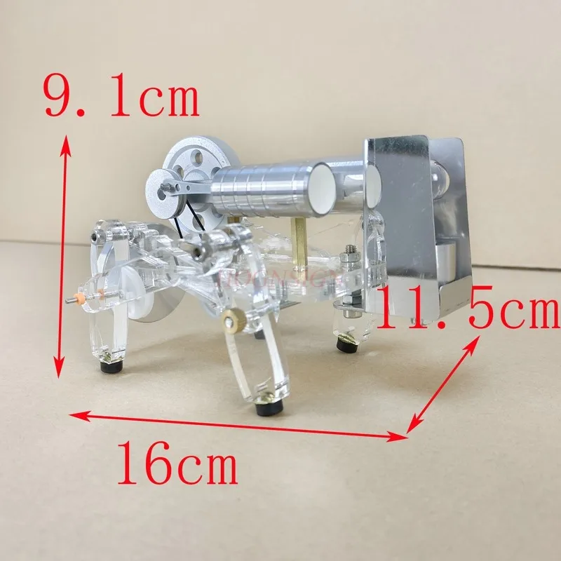 Equipo de experimento físico para enseñanza, motor Stirling, modelo cuadrupado, juguete biónico Beast, modelo de motor de vapor, Mini Motor