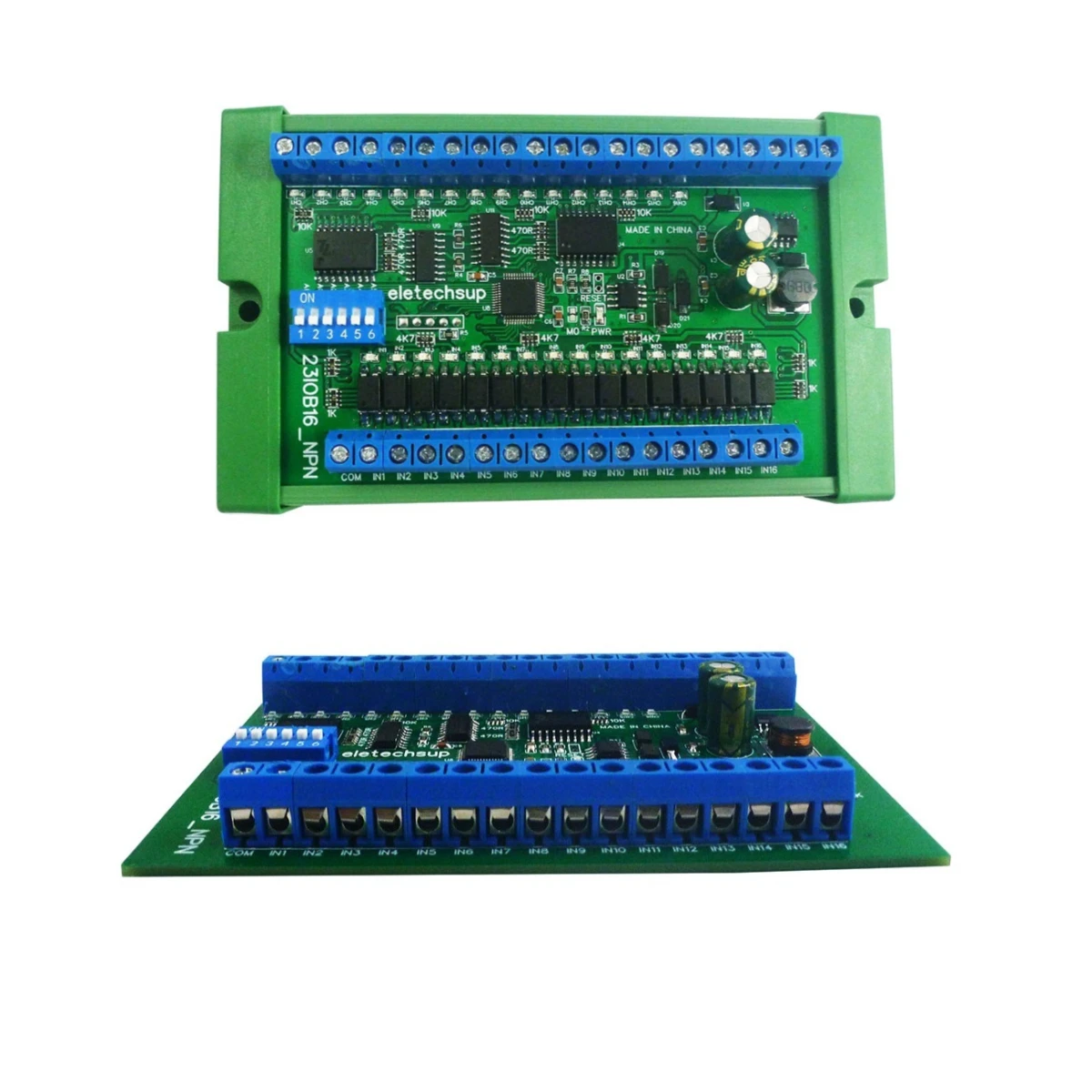 

1PCS 23IOB16 DC12V 24V 16CH NPN Optically Isolated Input & 300MA Solid State Relay Output RS485 PLC IO Expansion Board