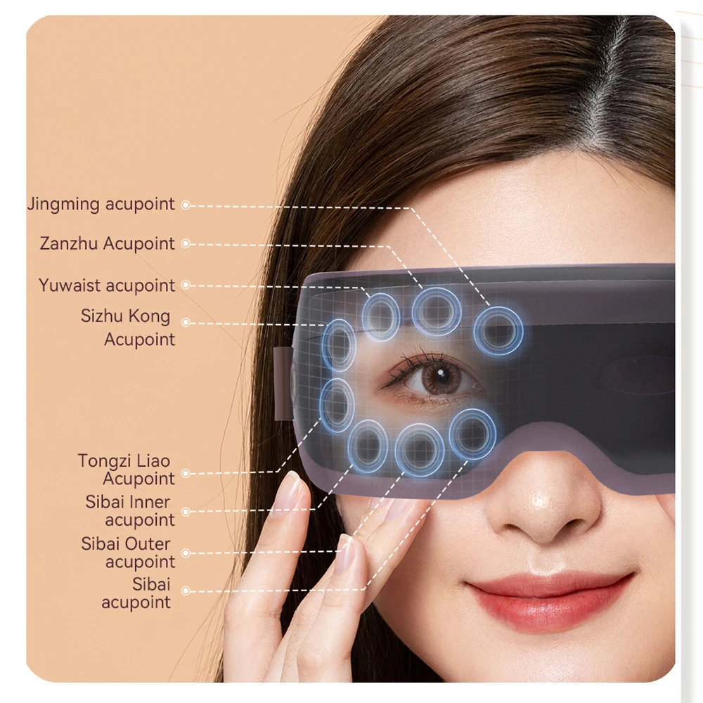 Smart Eye Massager Bluetooth Eyes Massage Glass 4D Vibration Eye Care Instrument Acupoint Massage Relieve Fatigue Dark Circle