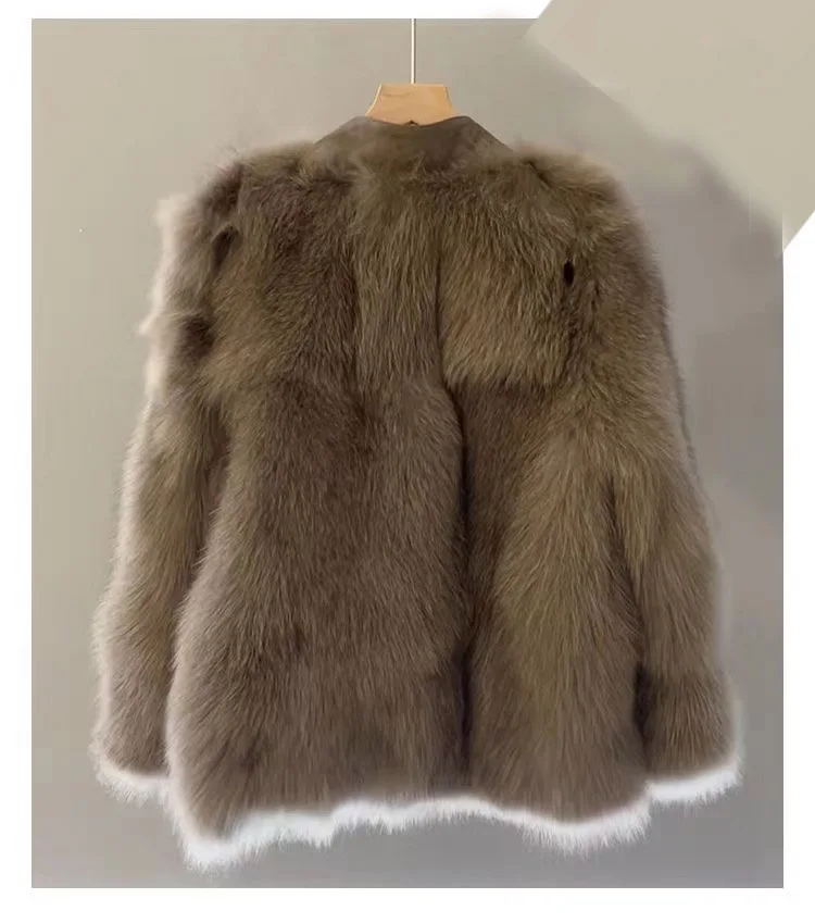 Versatile Fashion Faux Fox Fur Fur Coat  Winter New   4.124