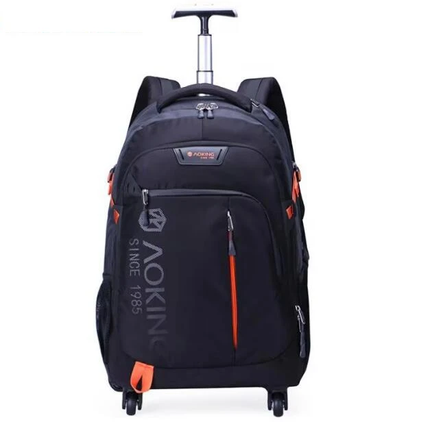 Travel Trolley Luggag Bag Rolling Backpack College Wheeled Bag Men