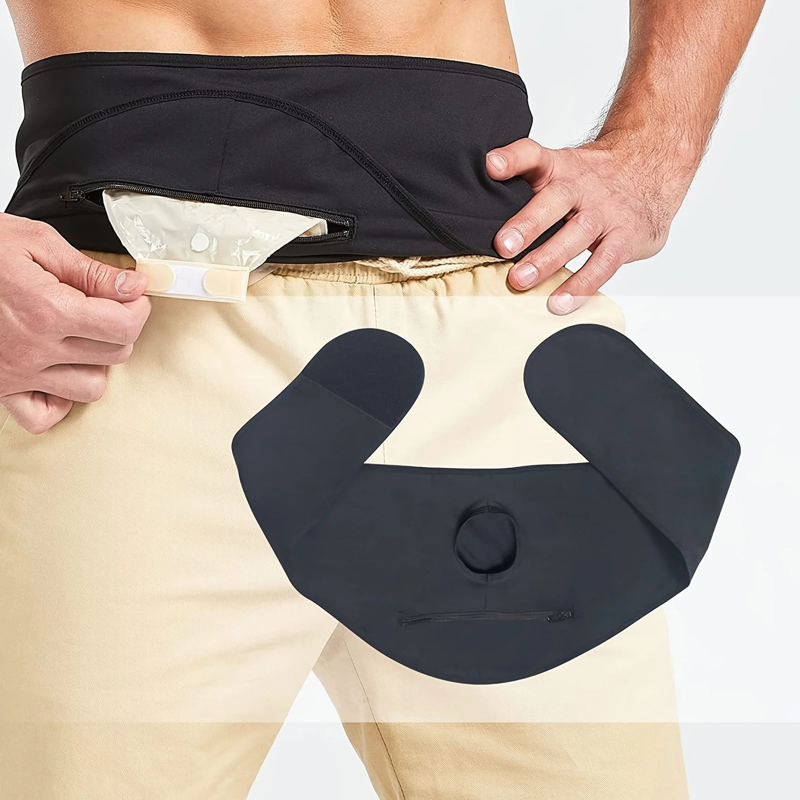 Soft Breathable Ostomy Pouch Cover Belt-Portable Oxford Cloth Unisex Concealed Ostomy Support Wrap for Colostomy Bags ostomy pouch cover