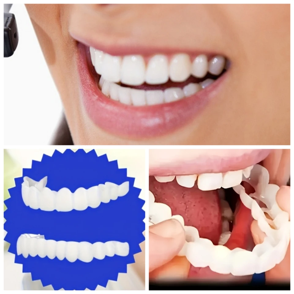 2セットの化粧用歯科キット（2上歯+2下歯+ブラシ+クリアボックス