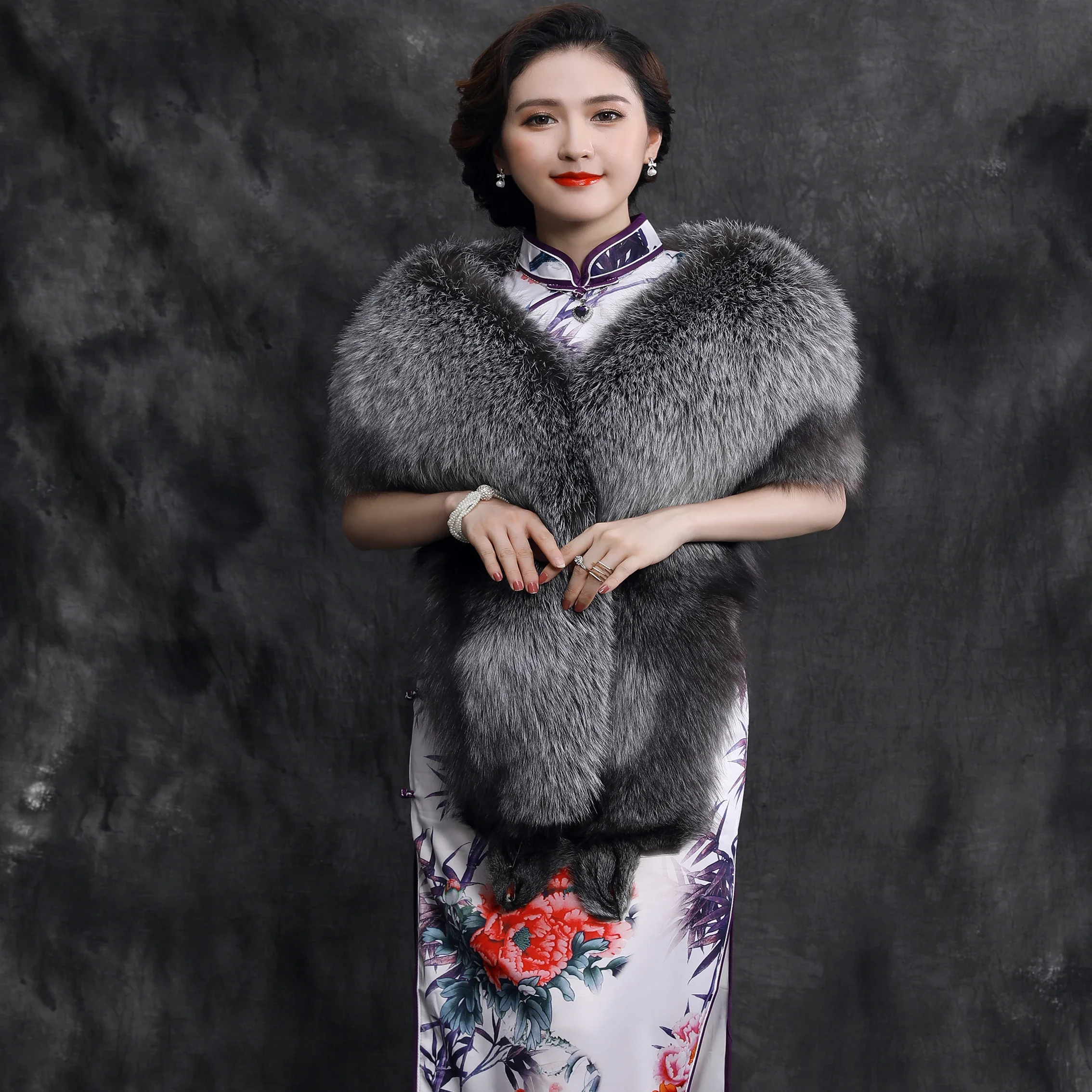 fur shawl for evening dress Women's Faux Fur Evening Dress Plush Long Shawl, Khaki / One Size main image 0