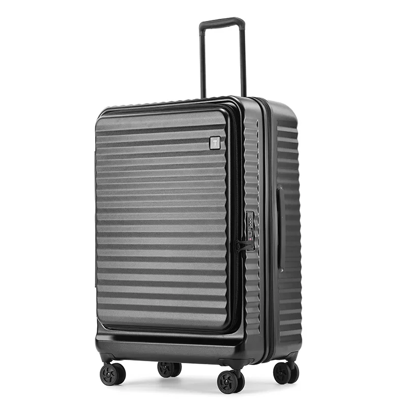 PLUENLI Front Opening Zipper Case Luggage Business Function Case Luggage Expandable Boarding