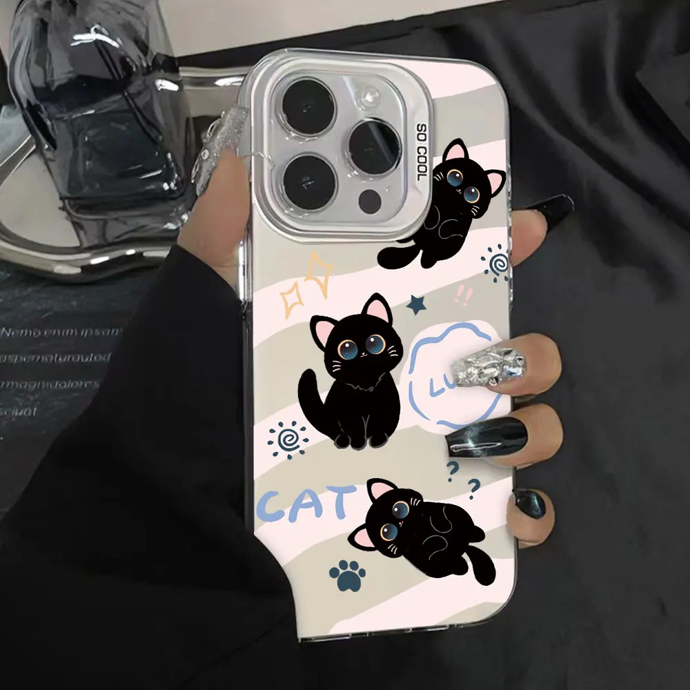 Silvery Fashion Cute Cat Protective Phone Case Cover