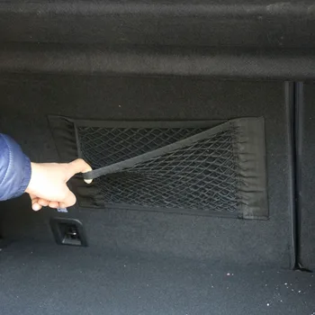 Borsa portaoggetti per sedile posteriore per auto, rete per bagagliaio, organizer per auto, rete elastica a due piani, adesivo magico, borsa da tasca, organizer per bagagliaio per auto