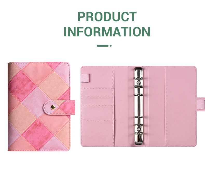 A6 Retro Plaid Muster PU Leder DIY Binder Notebook Nur Abdeckungen Tagebuch Bücher Zeitplan Abdeckungen Schule Schreibwaren – Detail 3