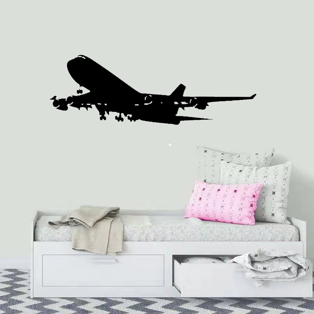 Realistic Aircraft Wall Decals Removable Airplane Vinyl Wall Sticker For Home Kids Room & Living Room Decoration wall stickers wall sticker home decoration accessories