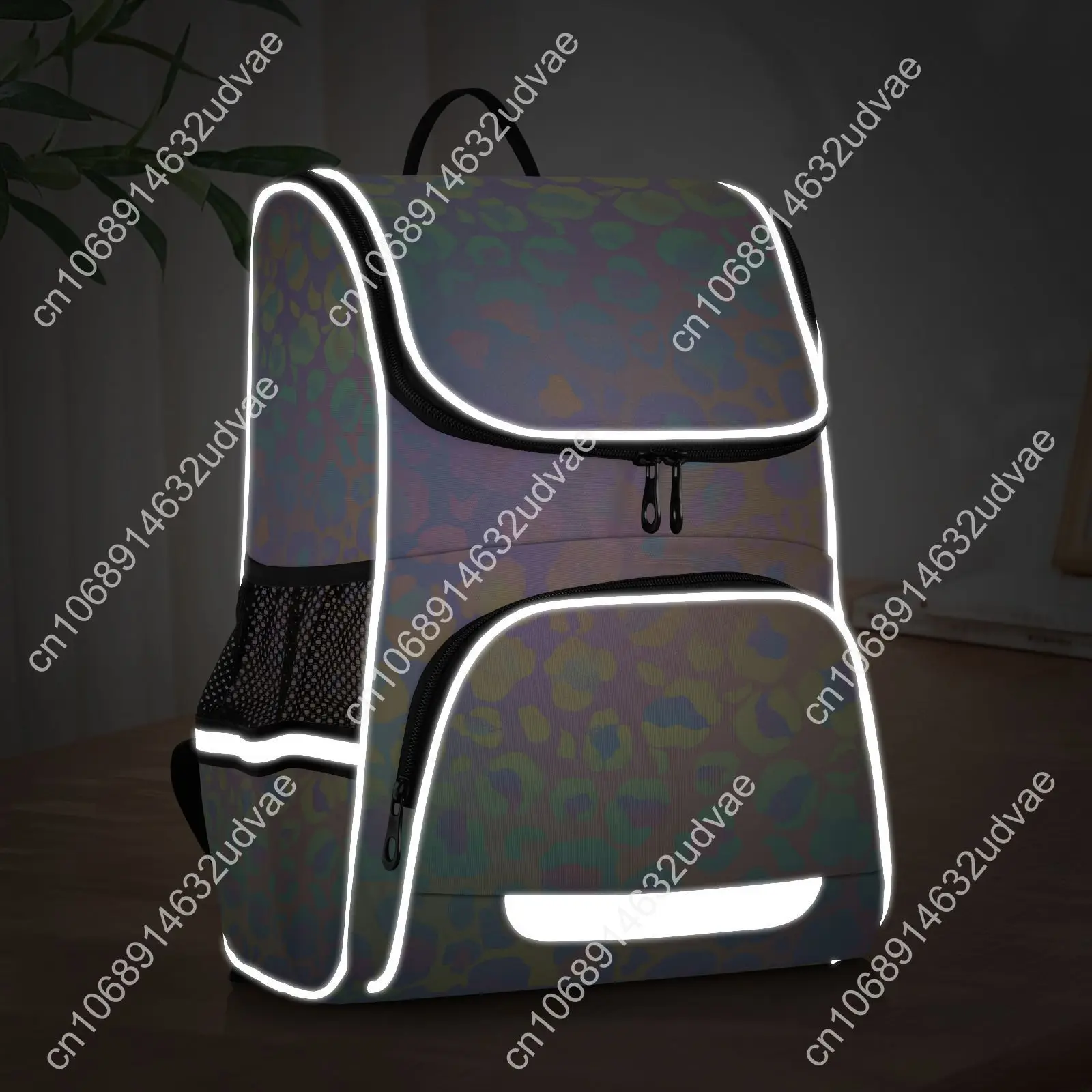 New Schoolbag Children Backpack Girl Primary Rainbow Leopard Tie-dye Reflective Stripe Book Bag Multi Pockets Japanese Backpacks