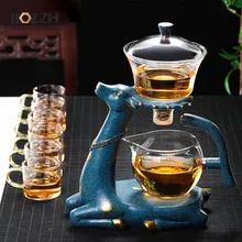 Bozzh criativo cervos bule de vidro resistente ao calor bule de vidro infusor chá turco gotejamento pot base de aquecimento para chá café fazer
