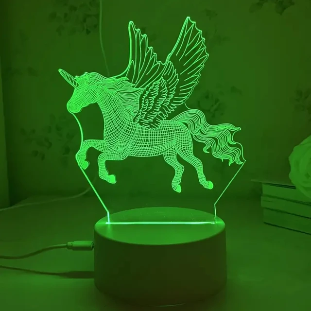 Perfect for Nursery, this Vibrant and Colorful 3D Flying Horse Night Light with Easy Touch Control Switch is Ideal for 0+ Years  4
