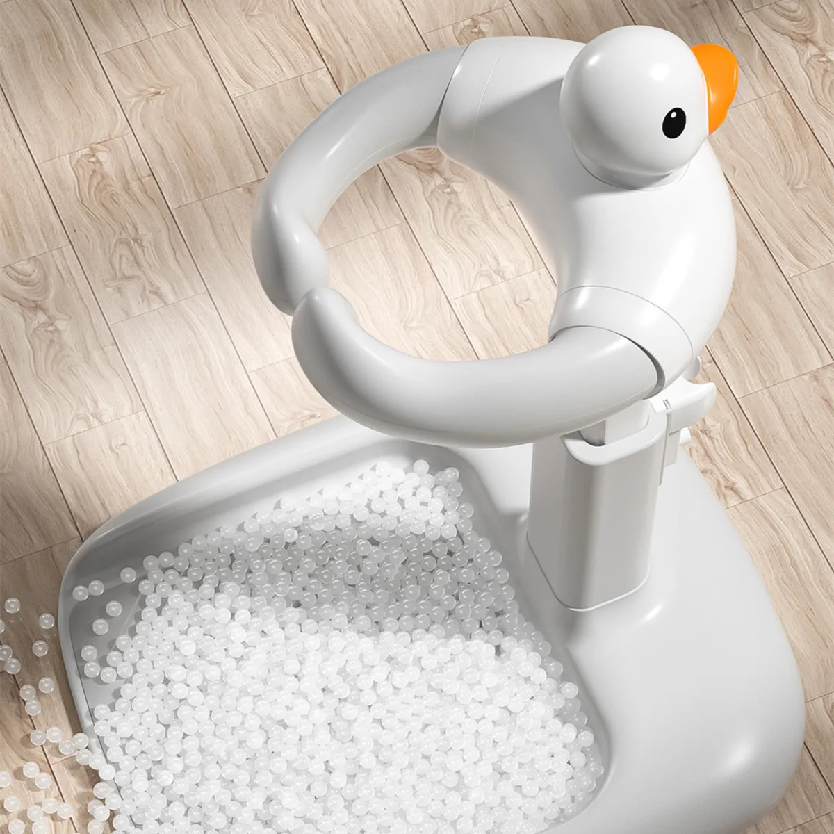 Portable Non-slip Duck Shaped Baby Bath Racks Shower Helper Handle Adjust Length Stand Themselves for Standing Toddler Shower