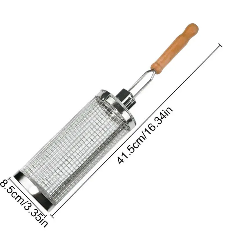 Stainless Steel Rotating BBQ Cage 1pc For Camping barbecue rack set