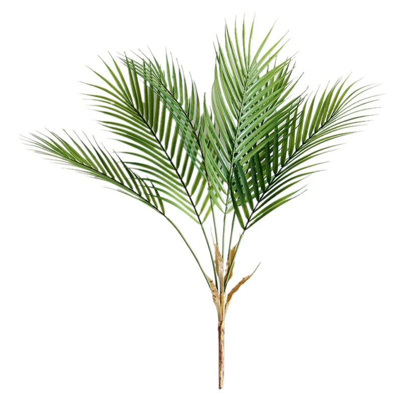 

1 Pcs Palm Artificial Leaves Leaf Fake Tree Plant Tropical Decor Home Faux Garden 6 Leaves Branches 23.6Inch Tall