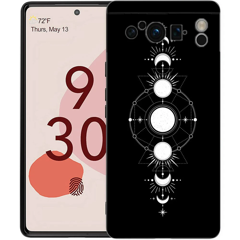 Celestial Night Art Silicone Shockproof Phone Case - Black Cover
